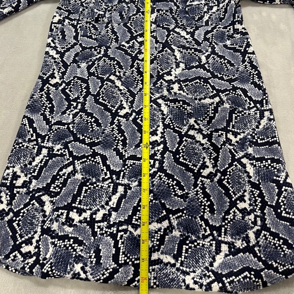Chic Banana Republic Navy Blue Snake Skin Print Shirt Dress Tunic Women's Sz 4 - Picture 8 of 10
